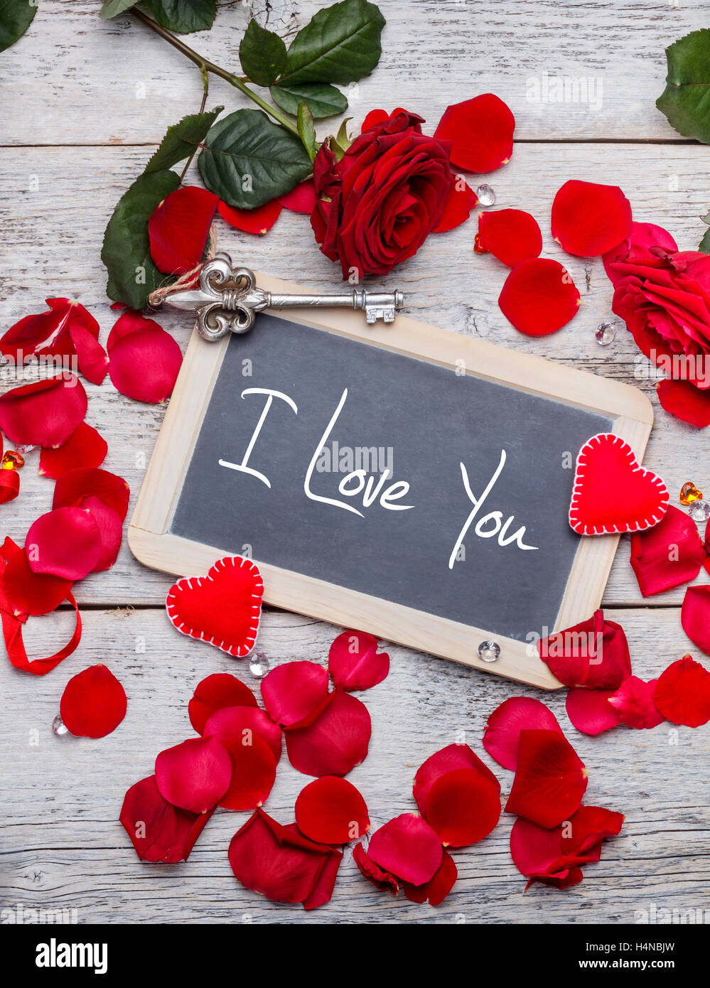 I Love You. Handwritten message on a chalkboard Stock Photo