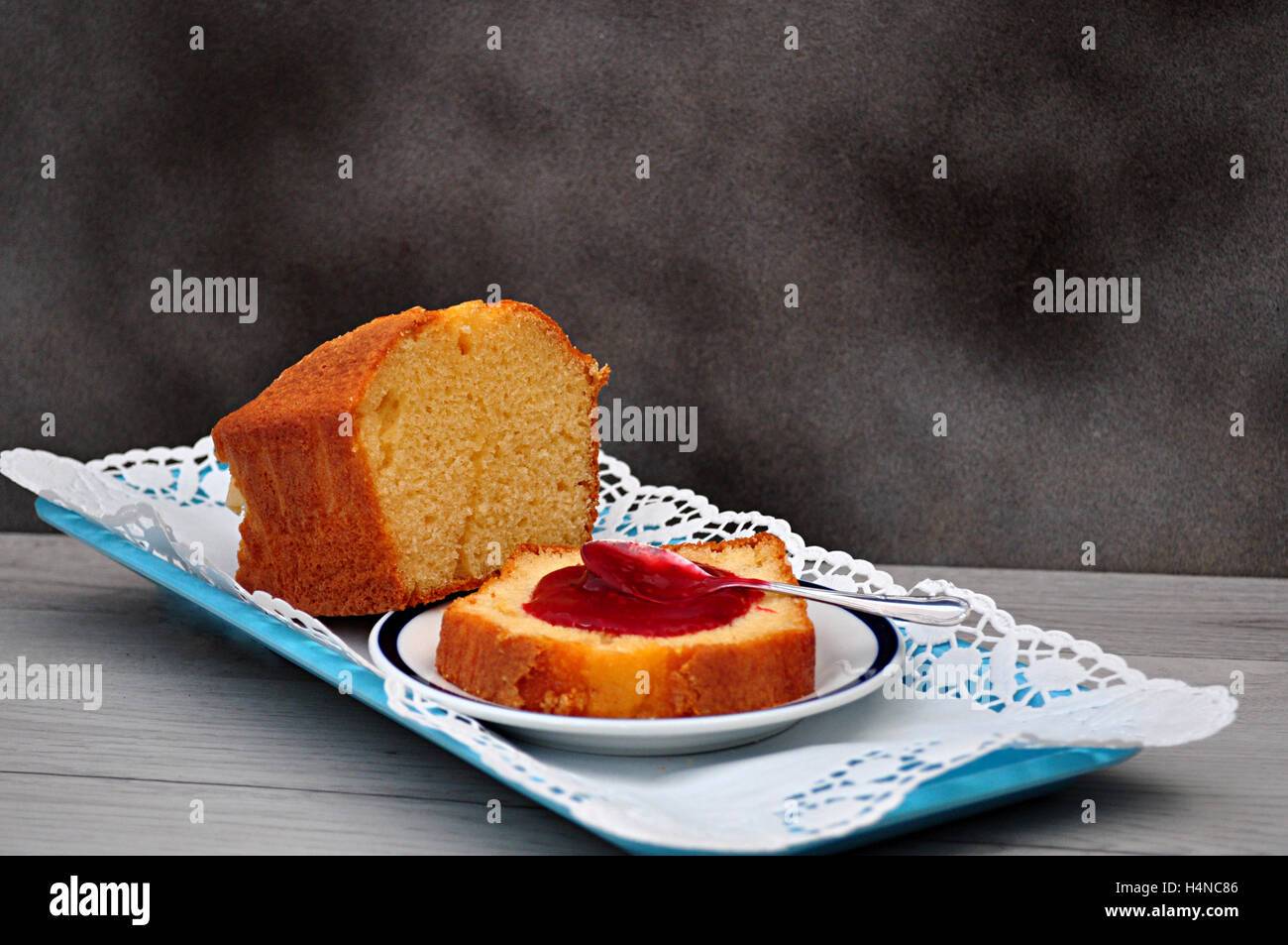 homemade cake with raspberry jam Stock Photo - Alamy