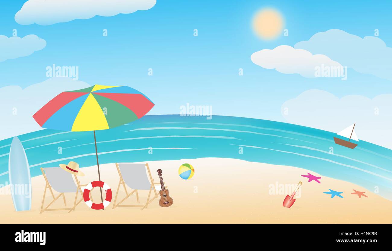 summer sea beach Stock Vector Image & Art - Alamy