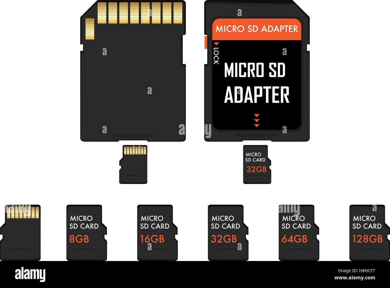 SD And Micro sd card with adapter Stock Vector Image & Art Alamy