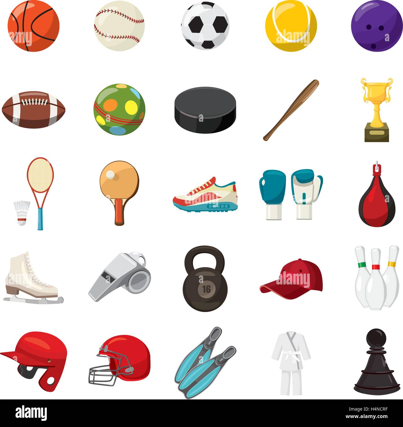 Sport game icons set, cartoon style Stock Vector Image & Art - Alamy