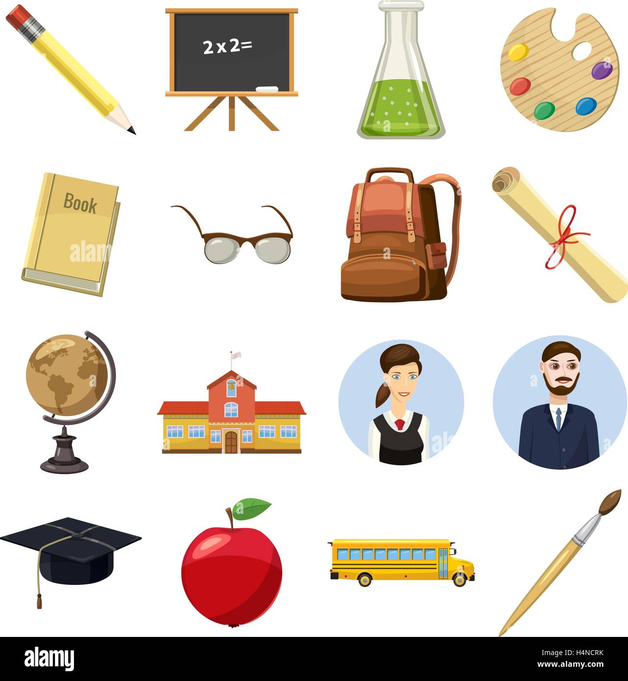 School icons set, cartoon style Stock Vector Image & Art - Alamy
