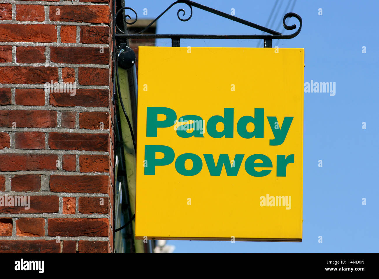 Paddy Power bookmakers sign, Newland Street ,Witham, Essex, England Stock Photo