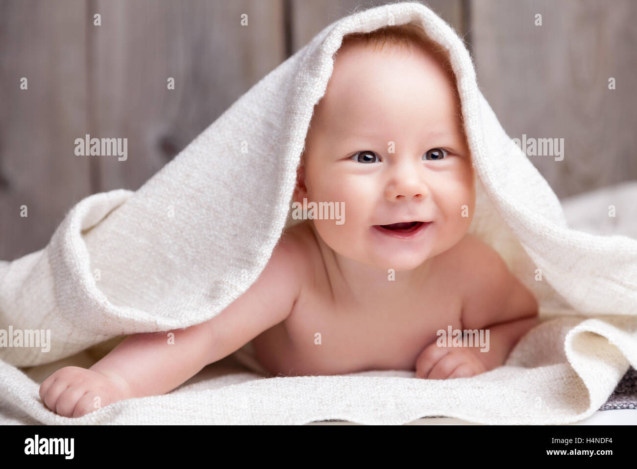 Beautiful newborn baby wrapped in a blanket Stock Photo Alamy