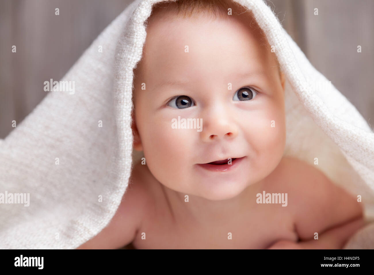 Beautiful newborn baby wrapped in a blanket Stock Photo Alamy