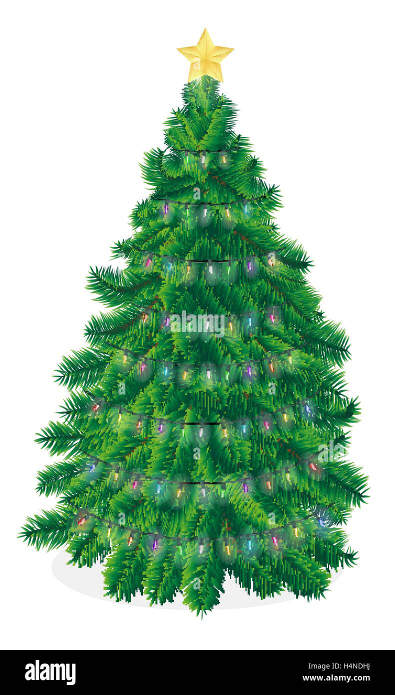 christmas tree vector on a white background Stock Vector Image & Art ...