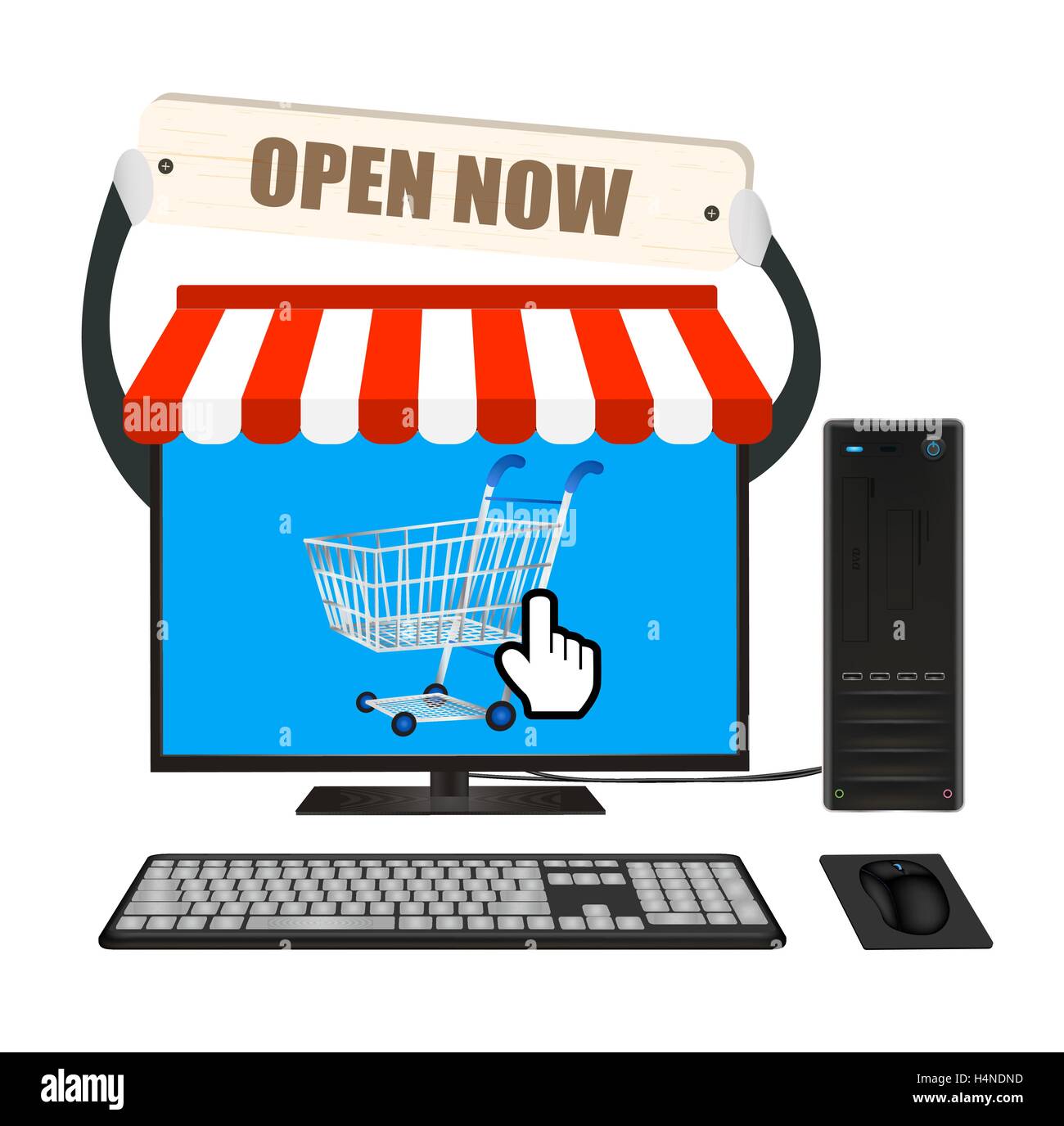 Store front computer Stock Vector Images Alamy