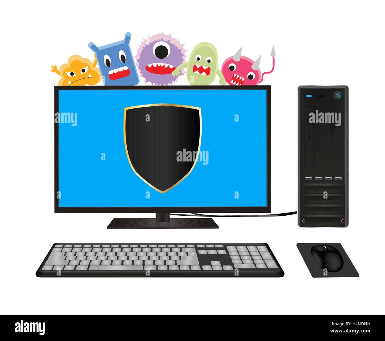 Malware computer icon flat Stock Vector Images - Alamy