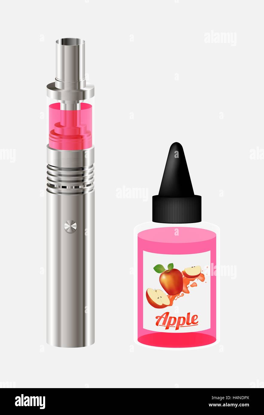 Electronic cigarette and apple Vape Juice liquids Stock Vector Image & Art  - Alamy