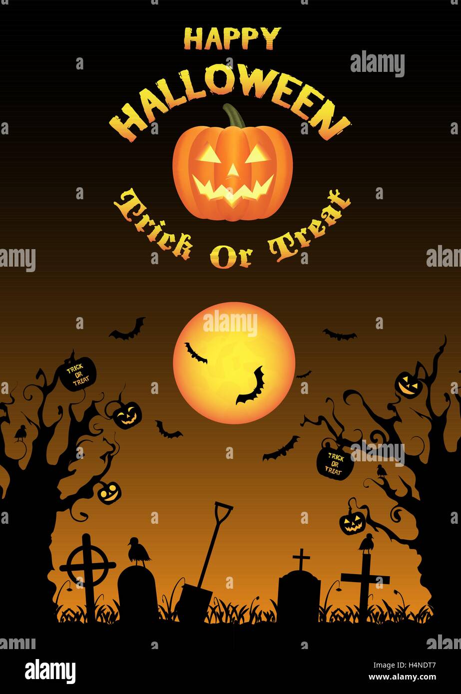 halloween graveyard background vector Stock Vector Image & Art - Alamy