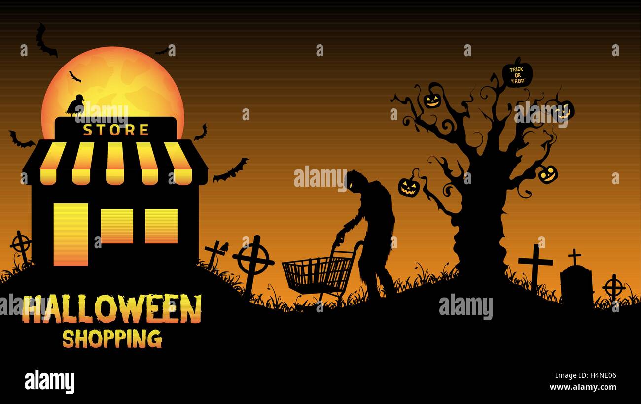 halloween store open in graveyard Stock Vector Image & Art Alamy