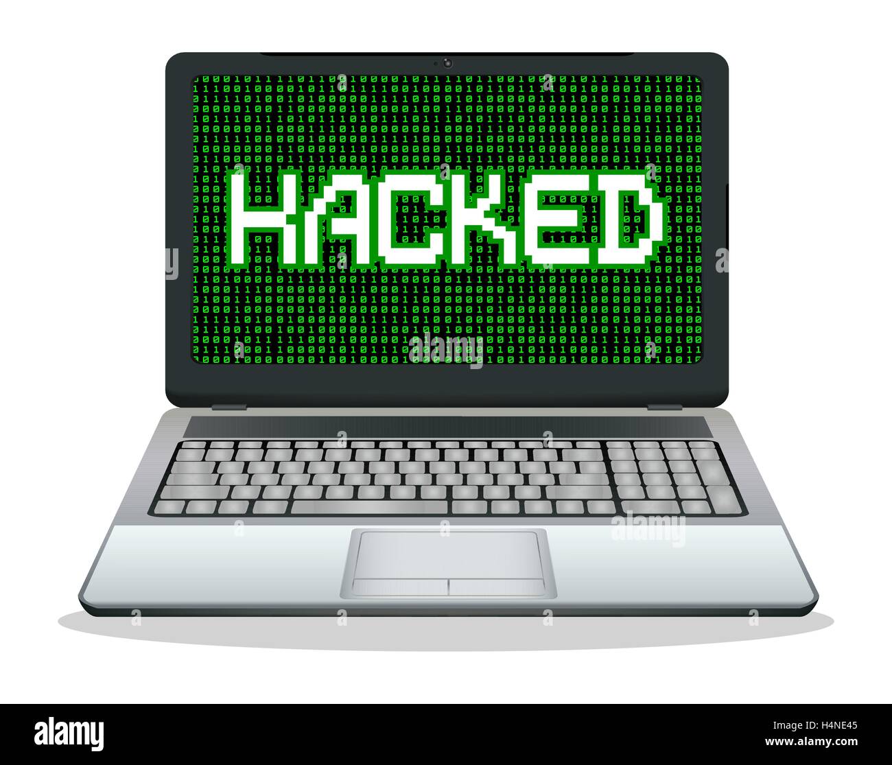 hacked laptop computer vector Stock Vector