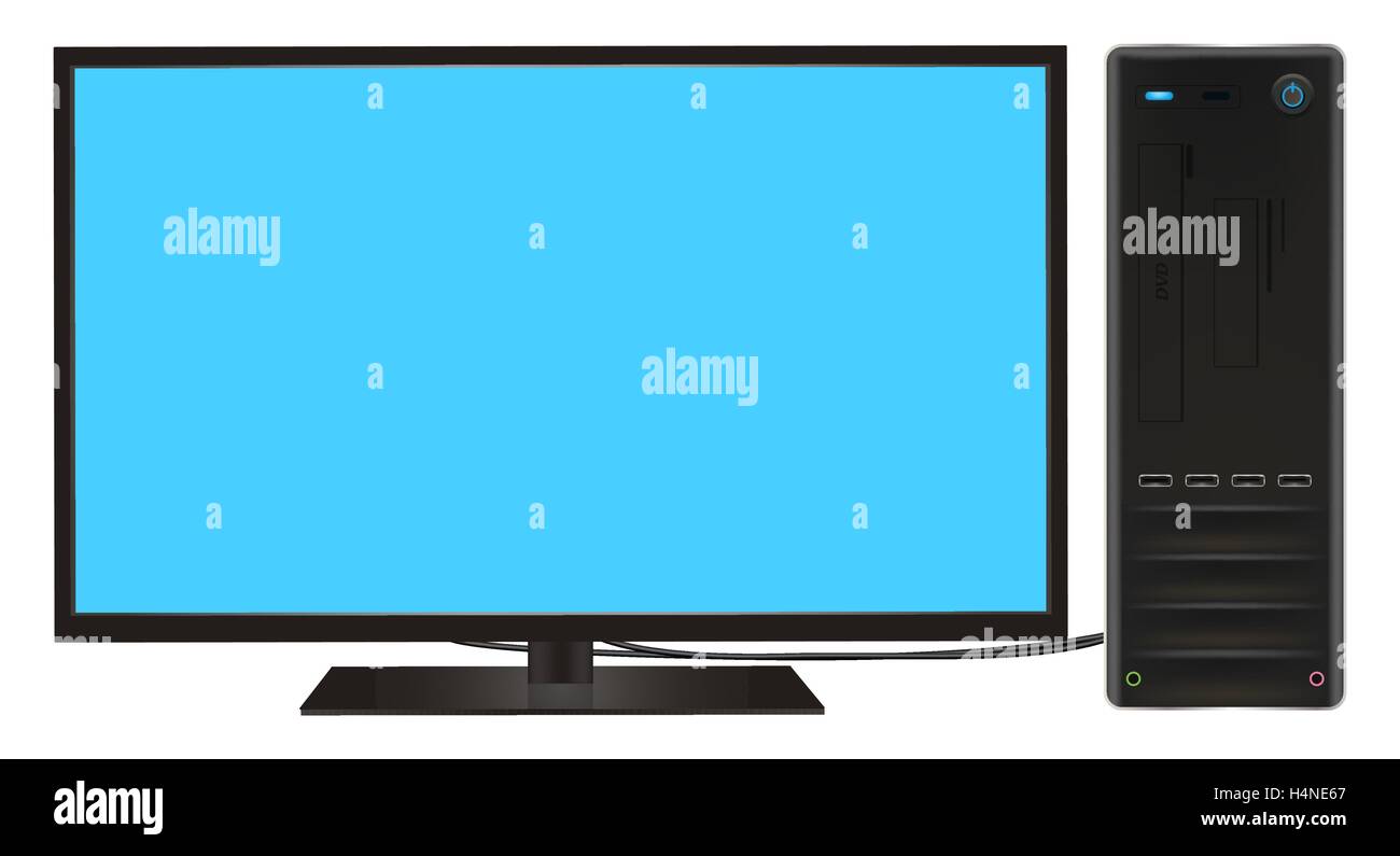 desktop personal computer and monitor Stock Vector Image & Art Alamy