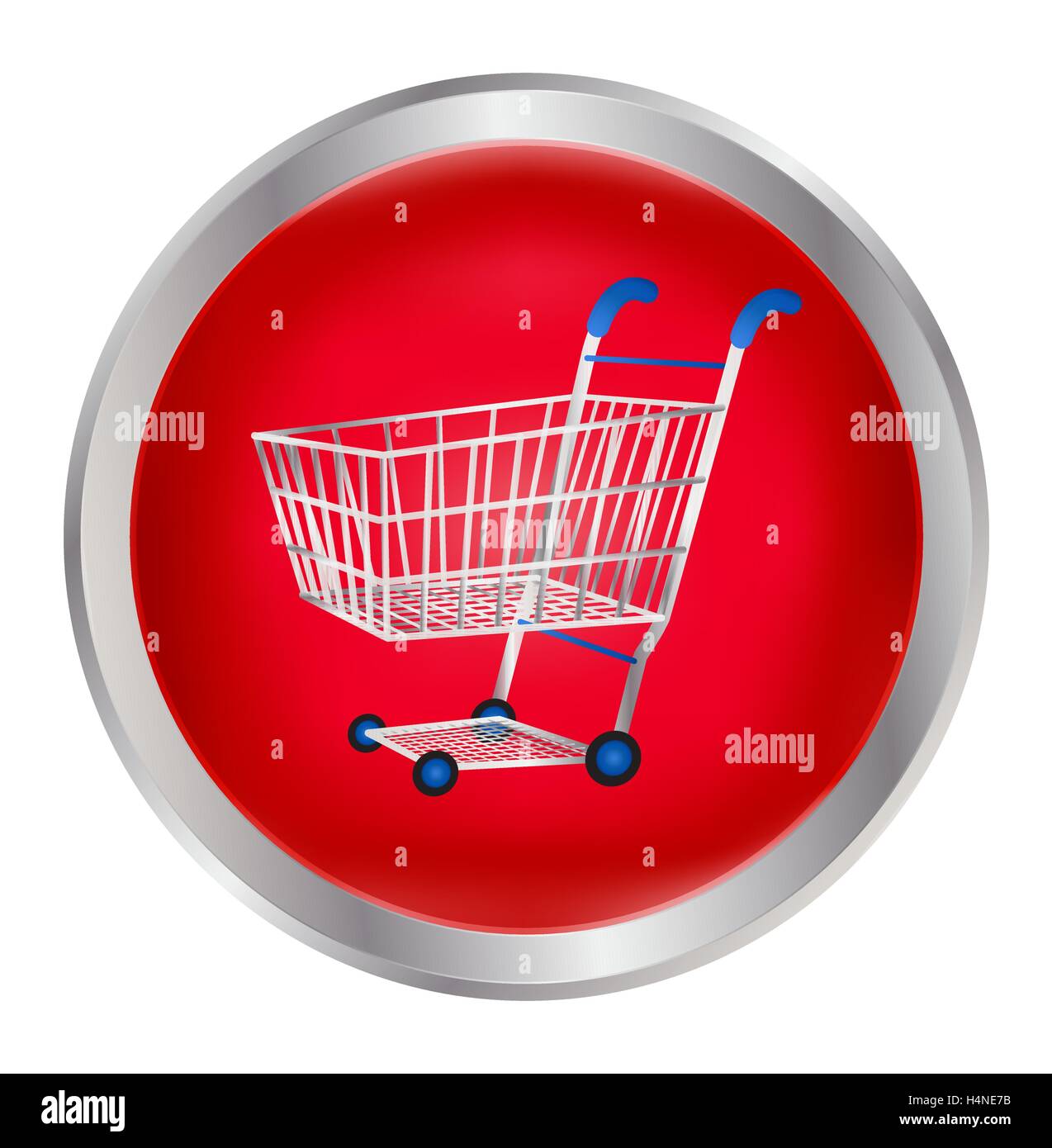 Shopping cart in a red button Stock Vector Image & Art - Alamy