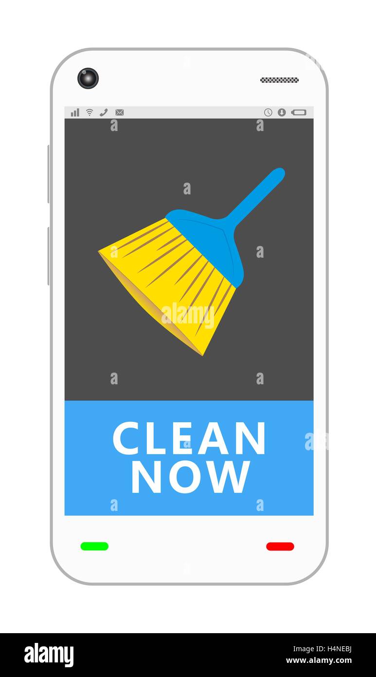 smartphone with cleaning application Stock Vector Image & Art - Alamy