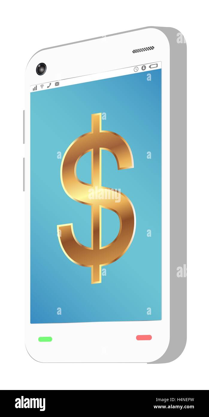 smartphone with dollar sign Stock Vector Image & Art - Alamy
