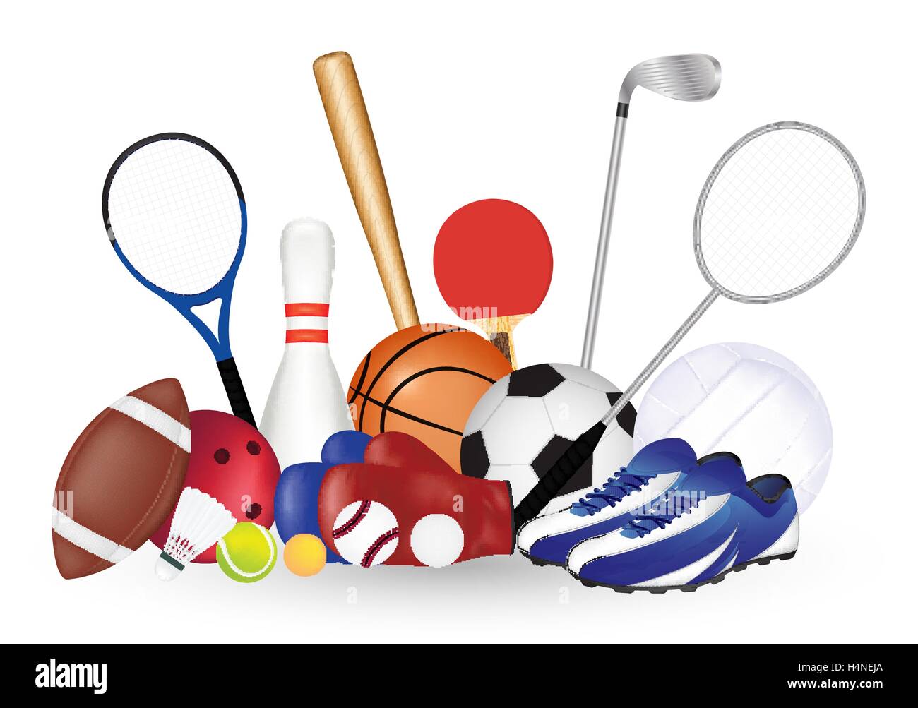 Group Of Sport Equipment Stock Vector Image Art Alamy