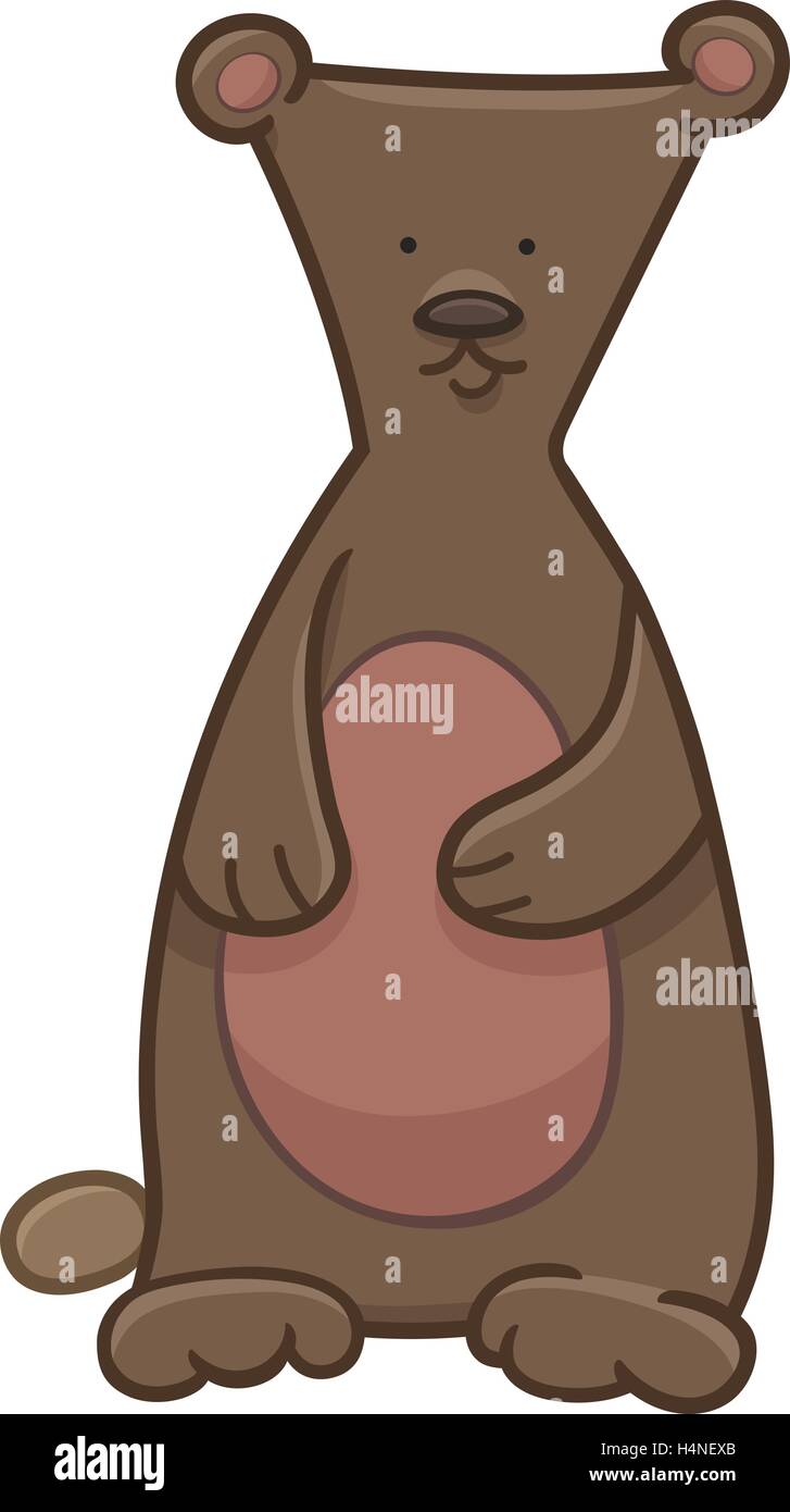Cartoon Illustration of Bear Wild Animal Character Stock Vector