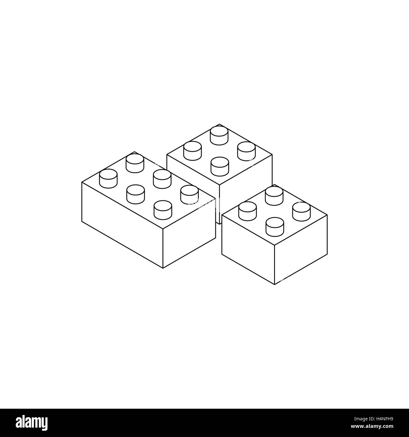 Building Connector Bricks Icon Isometric 3d Style Stock Vector Image