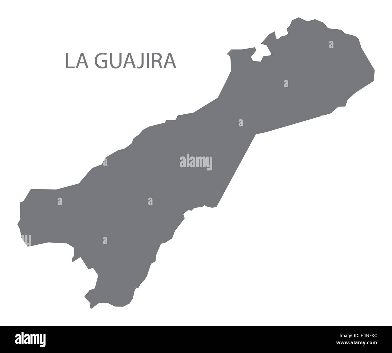 La Guajira Colombia Map in grey Stock Vector