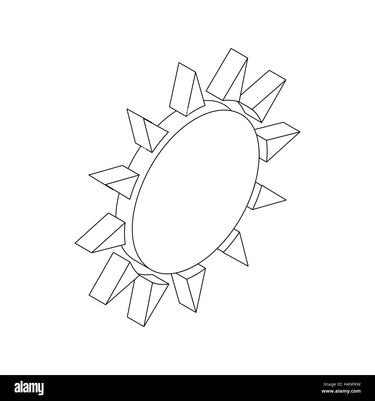 Sun icon, isometric 3d style Stock Vector Image & Art - Alamy