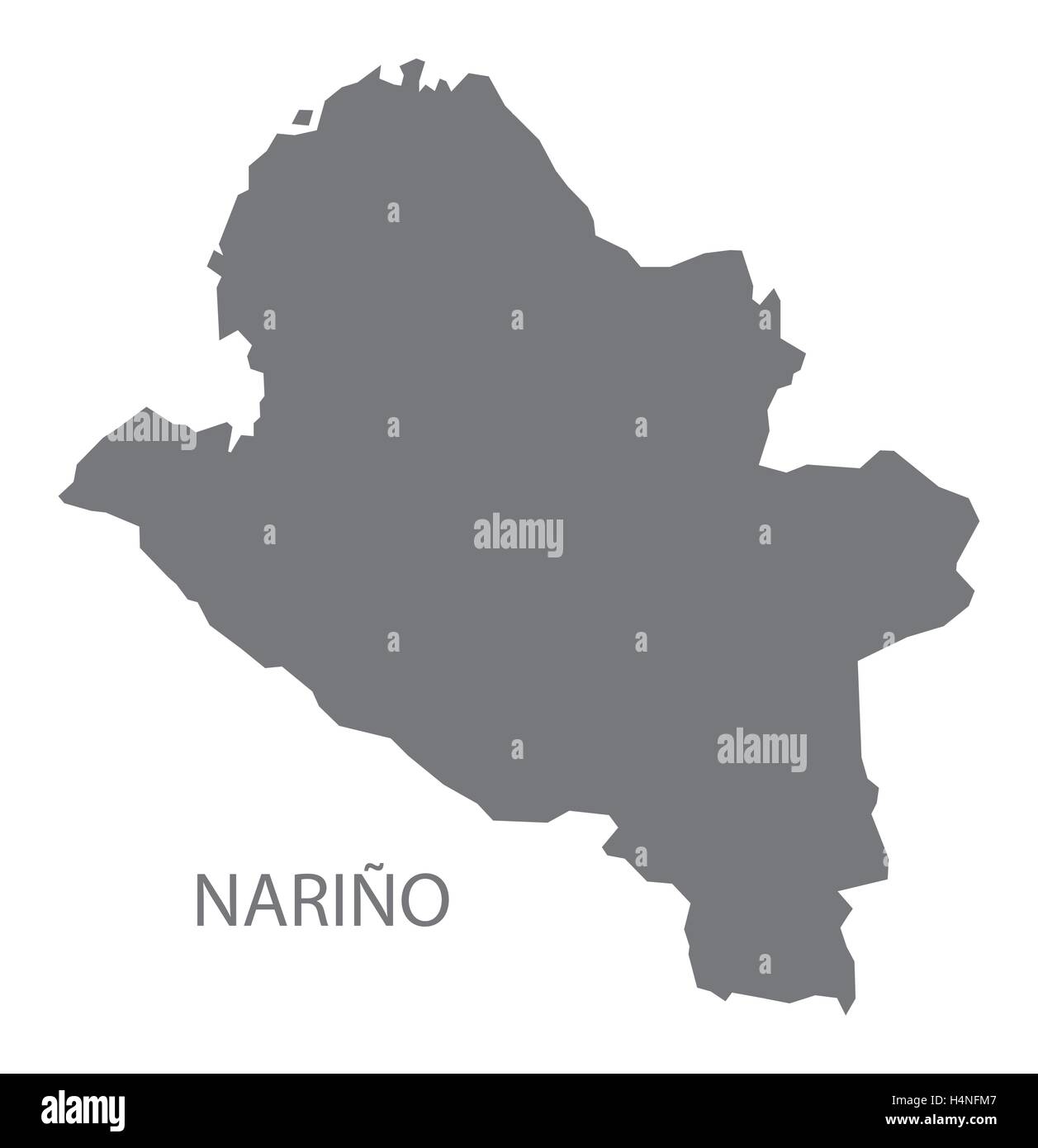 Narino Colombia Map in grey Stock Vector