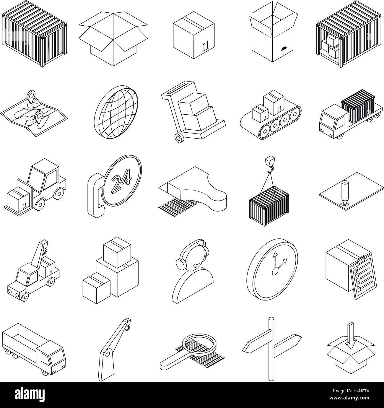 Logistics Icons Set Isometric 3d Style Stock Vector Image And Art Alamy