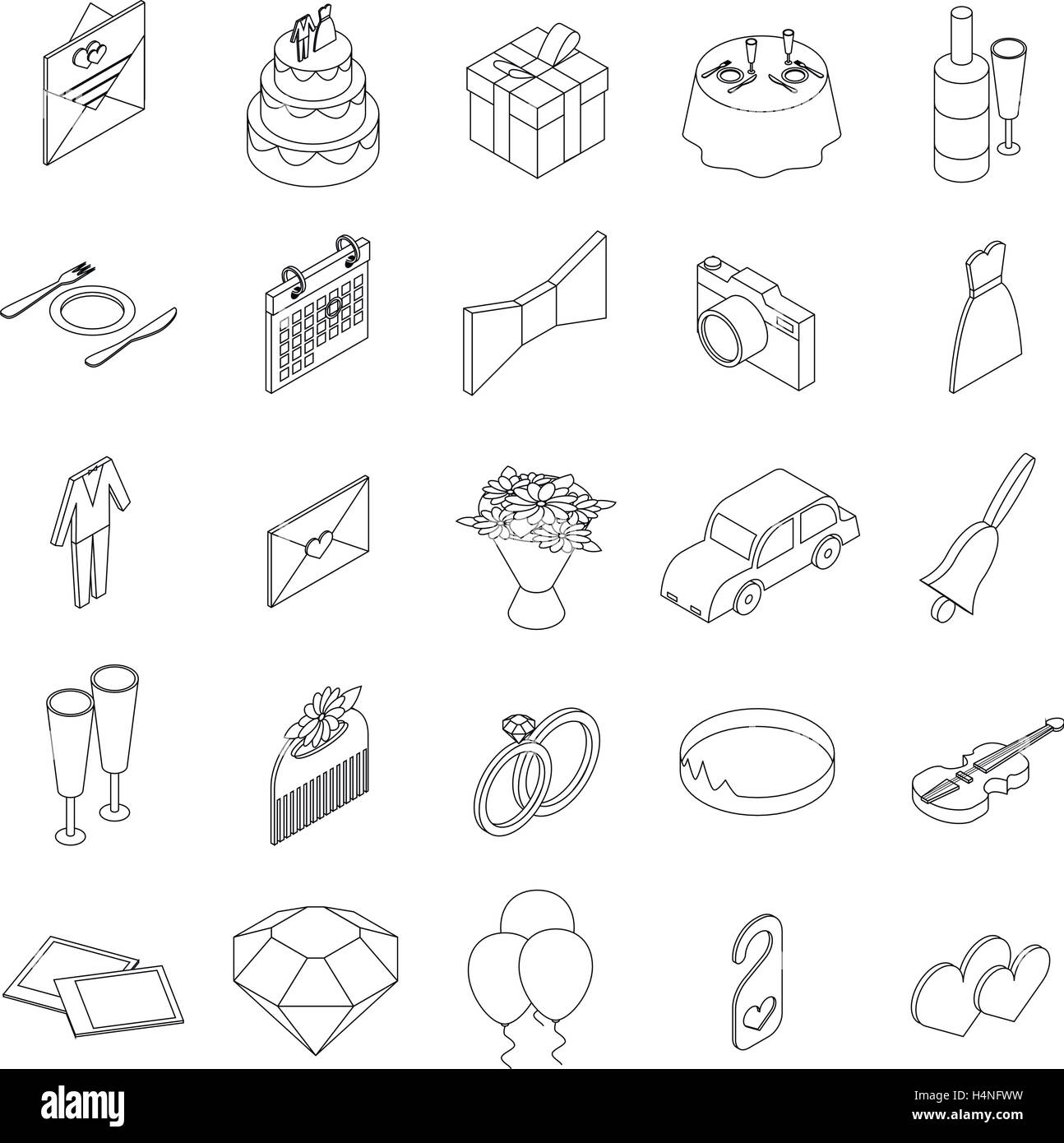 Wedding icons set, isometric 3d style Stock Vector Image & Art - Alamy