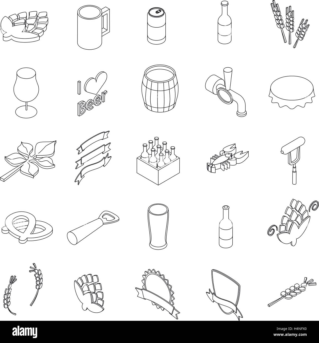 Beer set icons Stock Vector Image & Art - Alamy