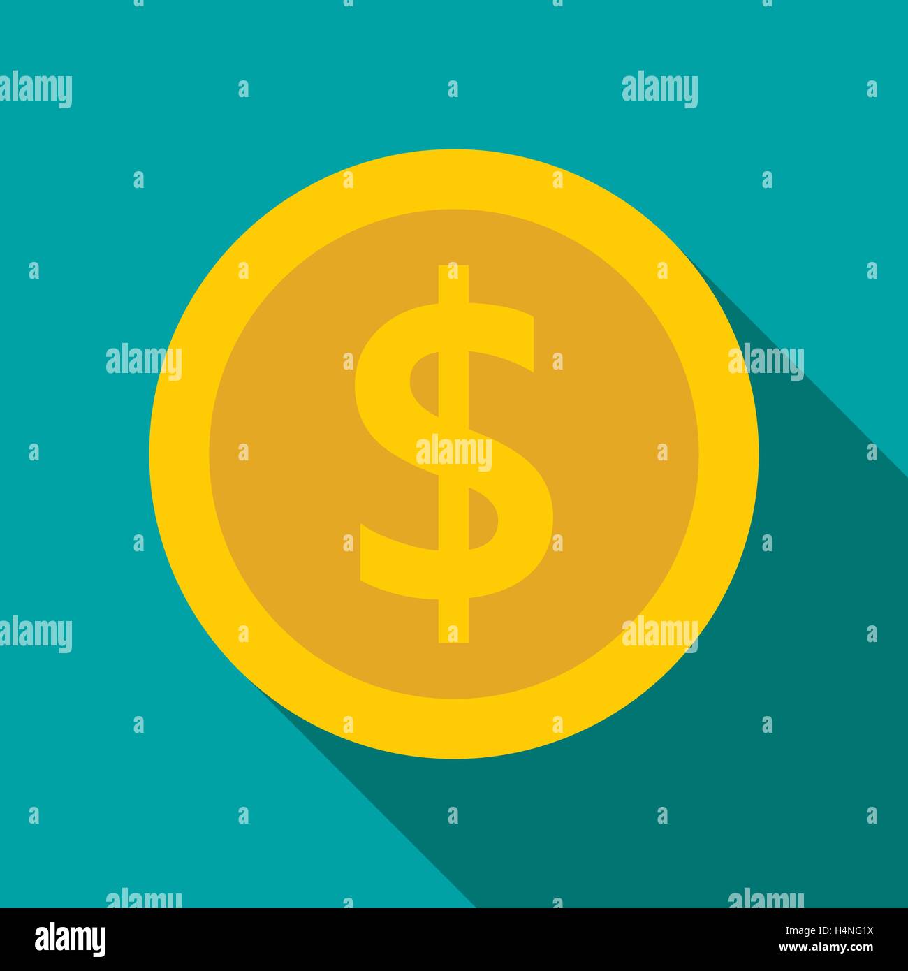 Gold coin with dollar sign icon, flat style Stock Vector Image & Art ...