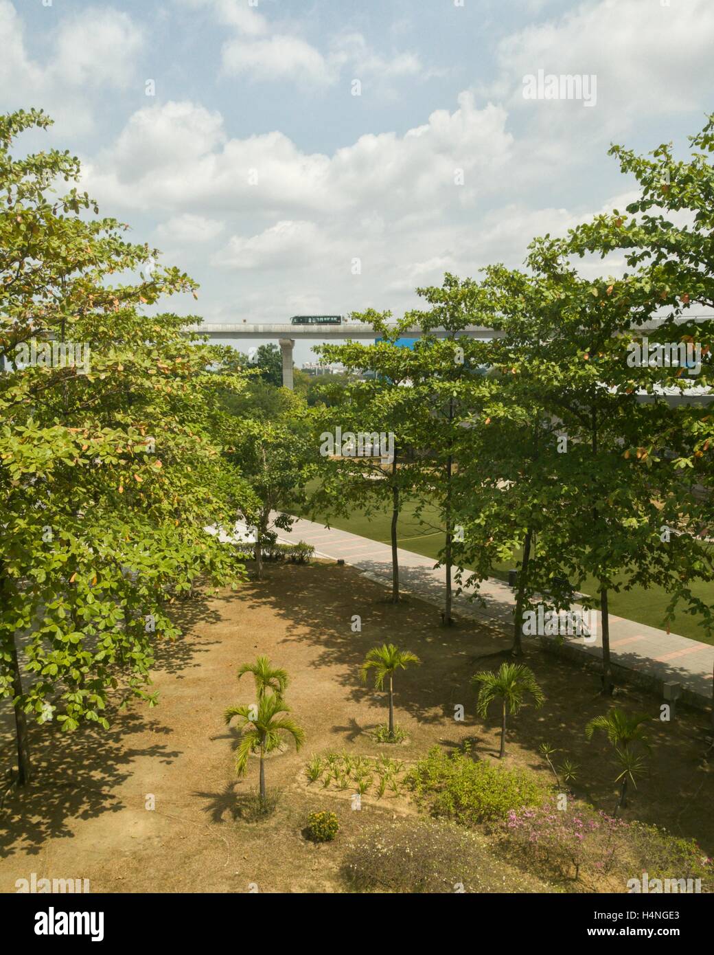 Looking over a small park area Stock Photo - Alamy