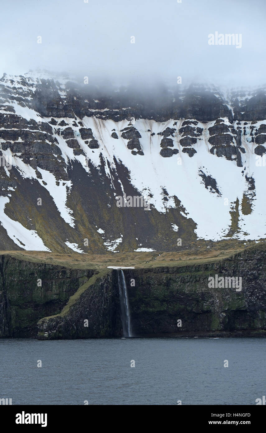 Classic features of glacial erosion, Hornstrandir, Westfjords, Iceland. Stock Photo