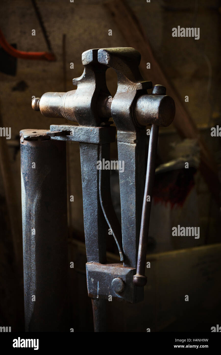 A blacksmith's vice. Stock Photo
