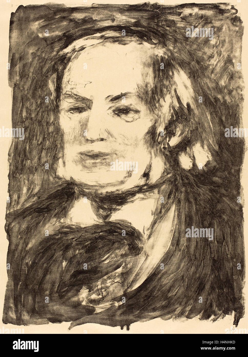 Auguste Renoir, Richard Wagner, French, 1841 - 1919, c. 1900, lithograph on japan paper Stock Photo