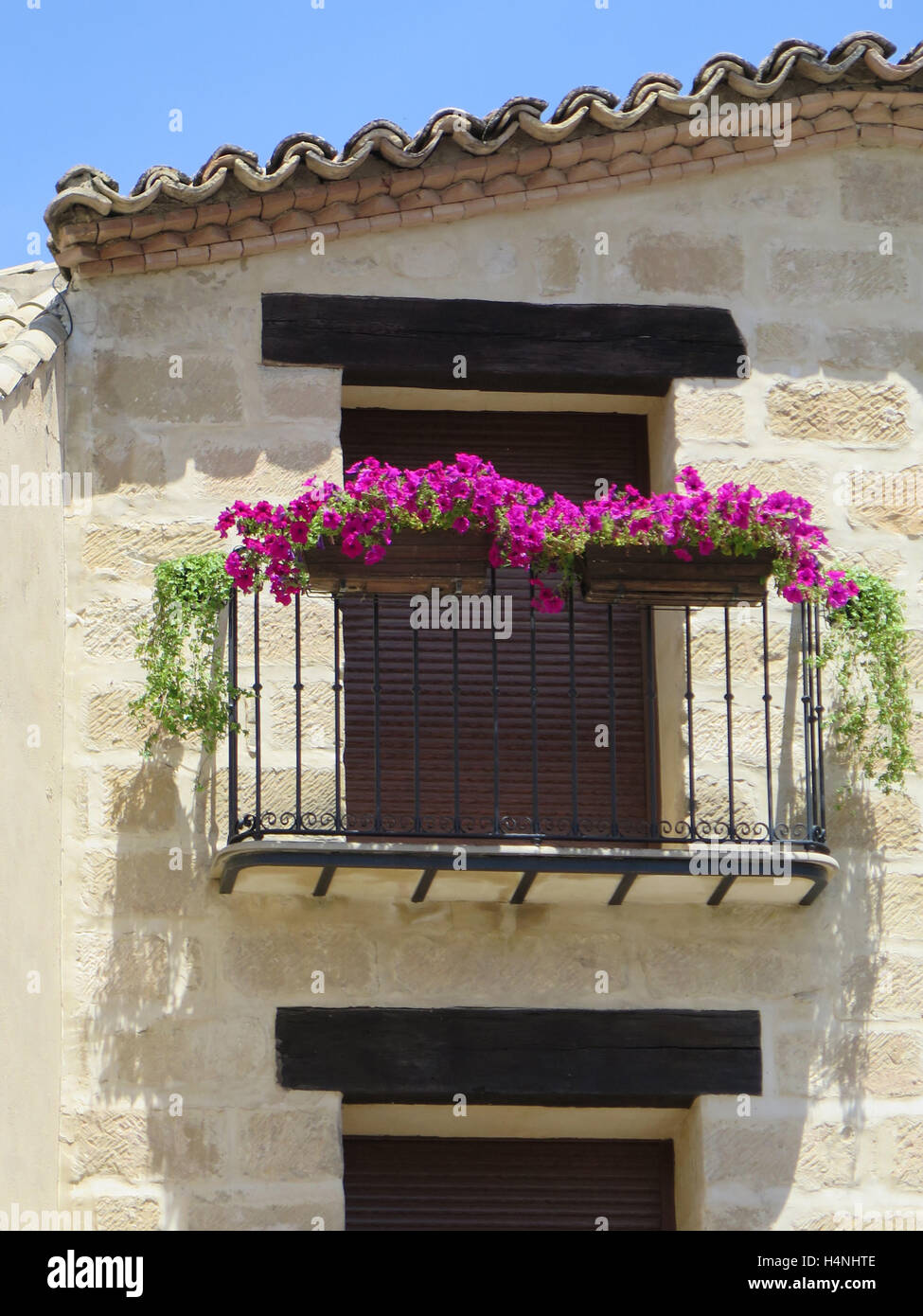 Spanish window wrought iron balcony hires stock photography and images