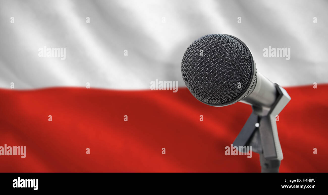 Composite image of microphone with stand Stock Photo