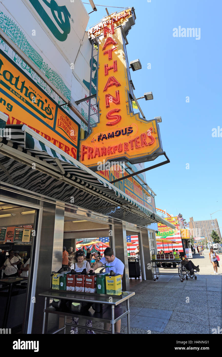 Original Nathan's Famous restaurant Coney Island Brooklyn New York City