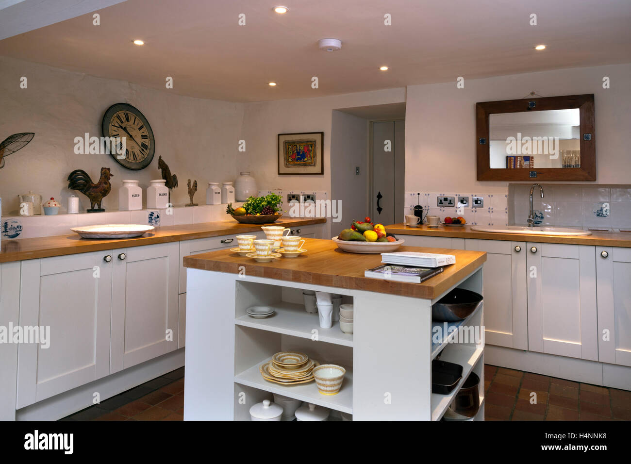 A new fitted kitchen with original period cottage features Stock Photo