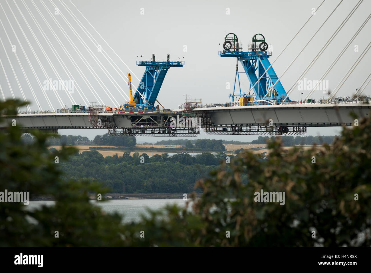 The Queensferry Crossing during construction, North Queensferry, Fife