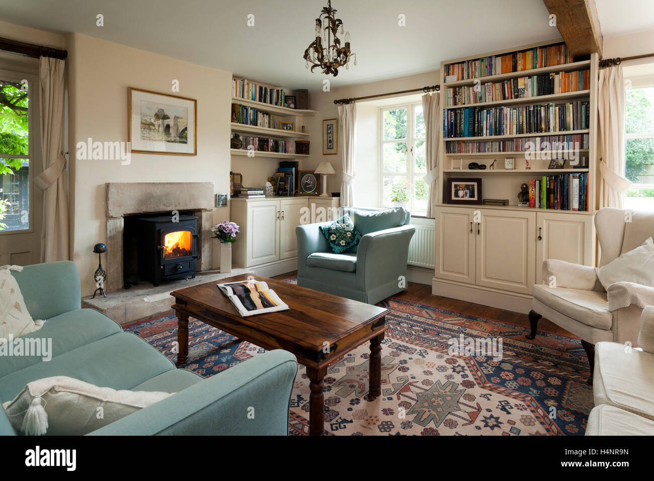 A traditionally furnished living room Stock Photo Alamy