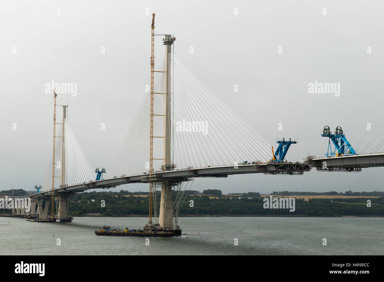 The Queensferry Crossing during construction, North Queensferry, Fife