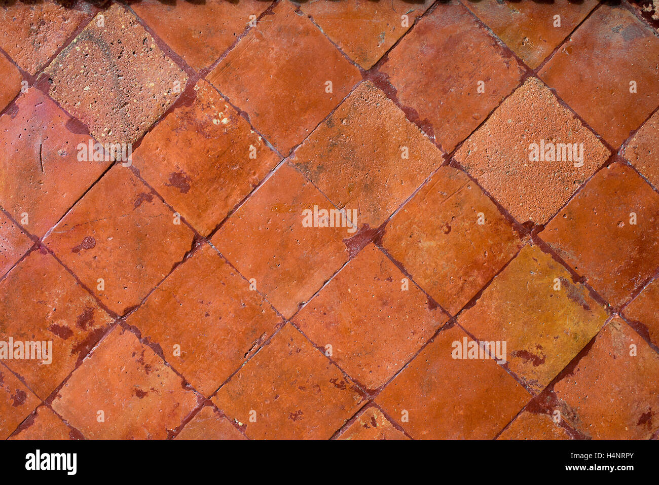 tile floor old red ceramic Stock Photo Alamy
