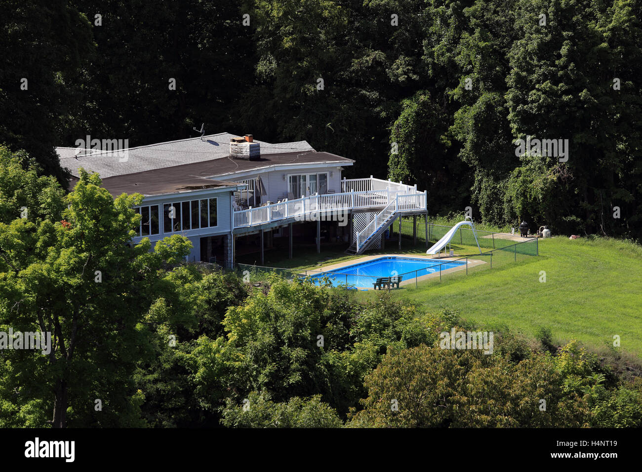 Suburban home with inground swimming pool near Poughkeepsie New York