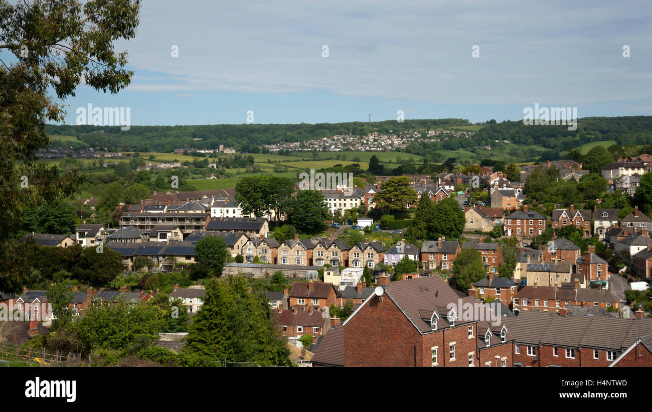 View over Stroud town, Gloucestershire, Cotswolds, UK Stock Photo