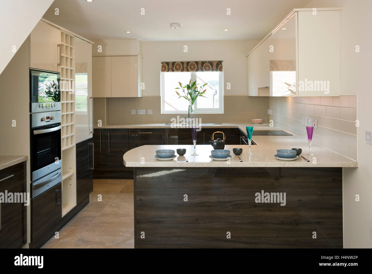 A modern property development showhome kitchen Stock Photo