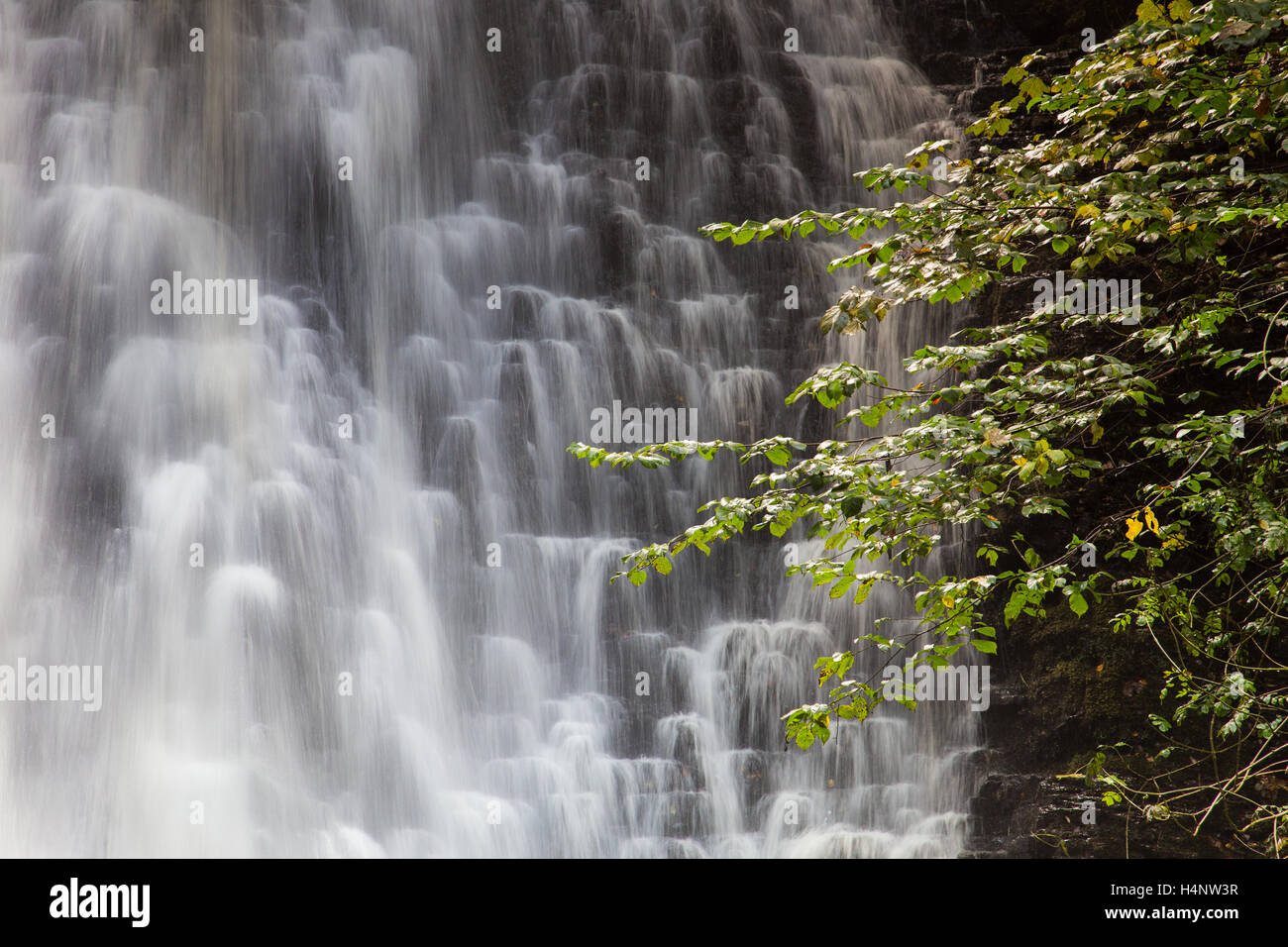 Falling Foss waterfall detail Stock Photo