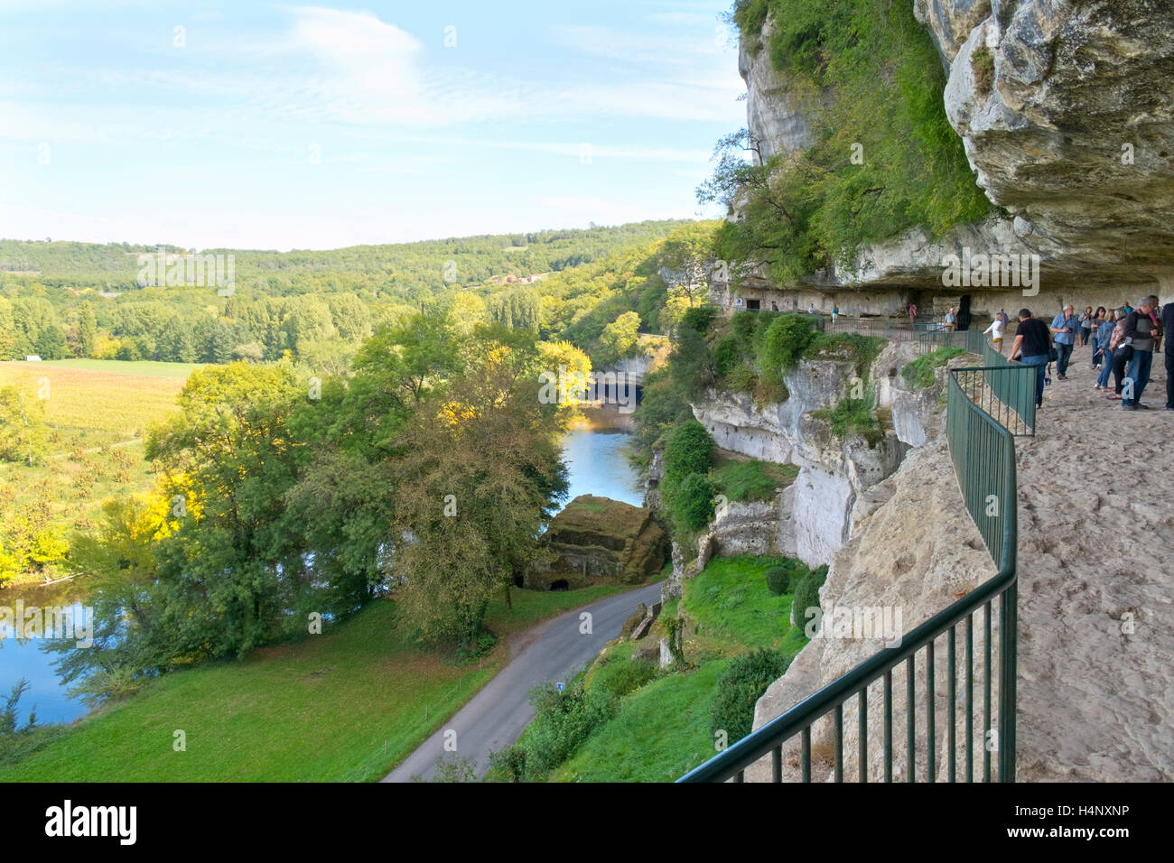 Visitors at the prehistoric site of La Roque SaintChristophe in