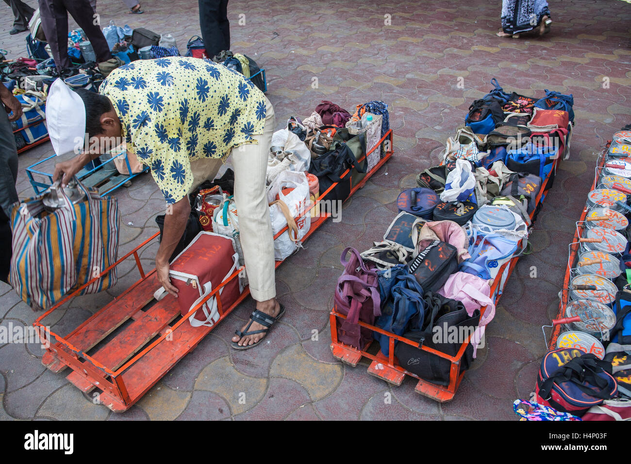 Dabbawalla. Tiffin lunch box system of food deliveries in Mumbai,Bombay,Maharashtra,India  Stock Photo - Alamy