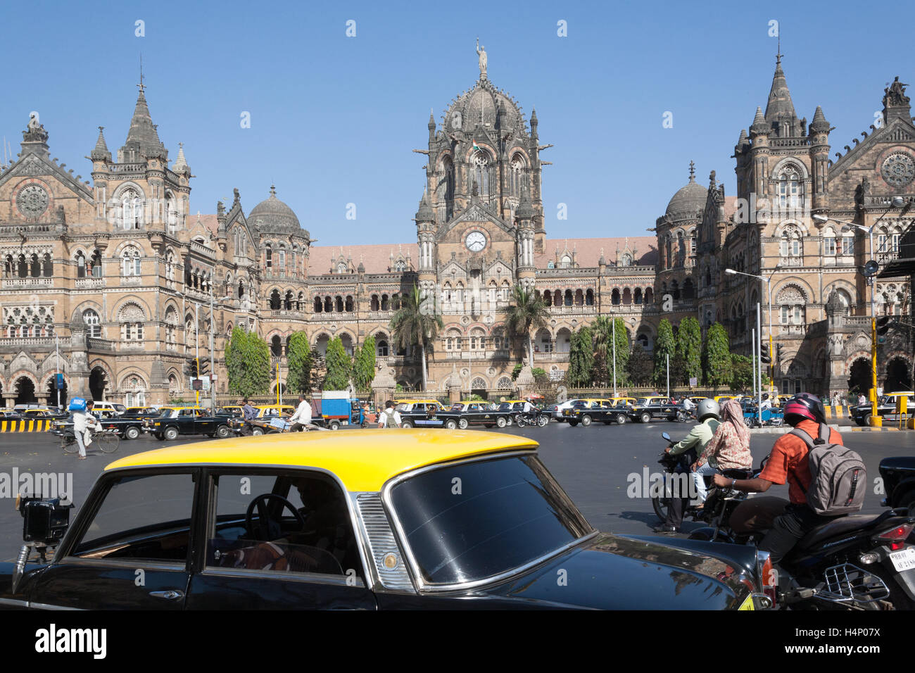 Chhatrapati Shivaji Terminus,CST, aka Victoria Terminus VT, train station,Mumbai,Bombay,Maharashtra,India,South,Asia. Stock Photo