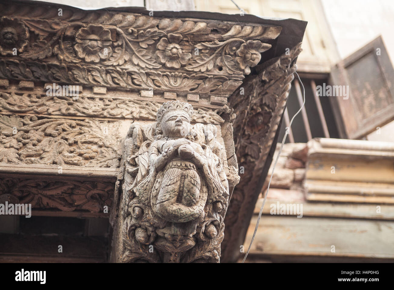 Architecture within old walled area of Ahmedabad city,Gujurat state,India South Asia. Stock Photo